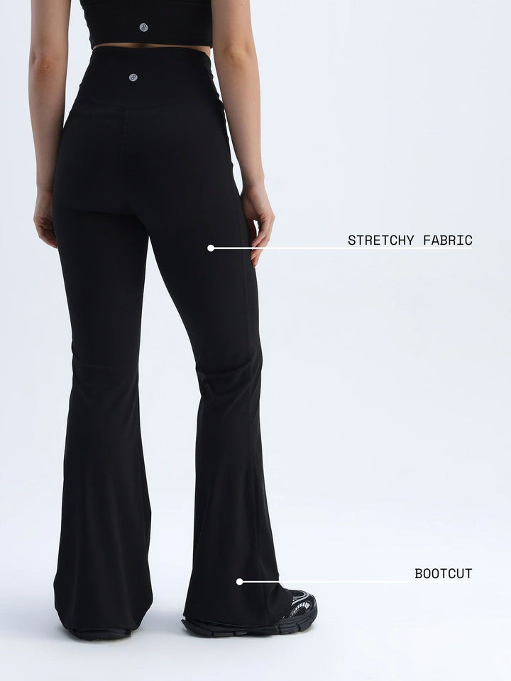 Obsidian Black Hourglass Flared Leggings