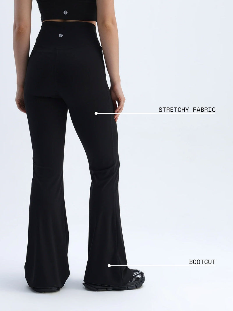 Obsidian Black Hourglass Flared Leggings