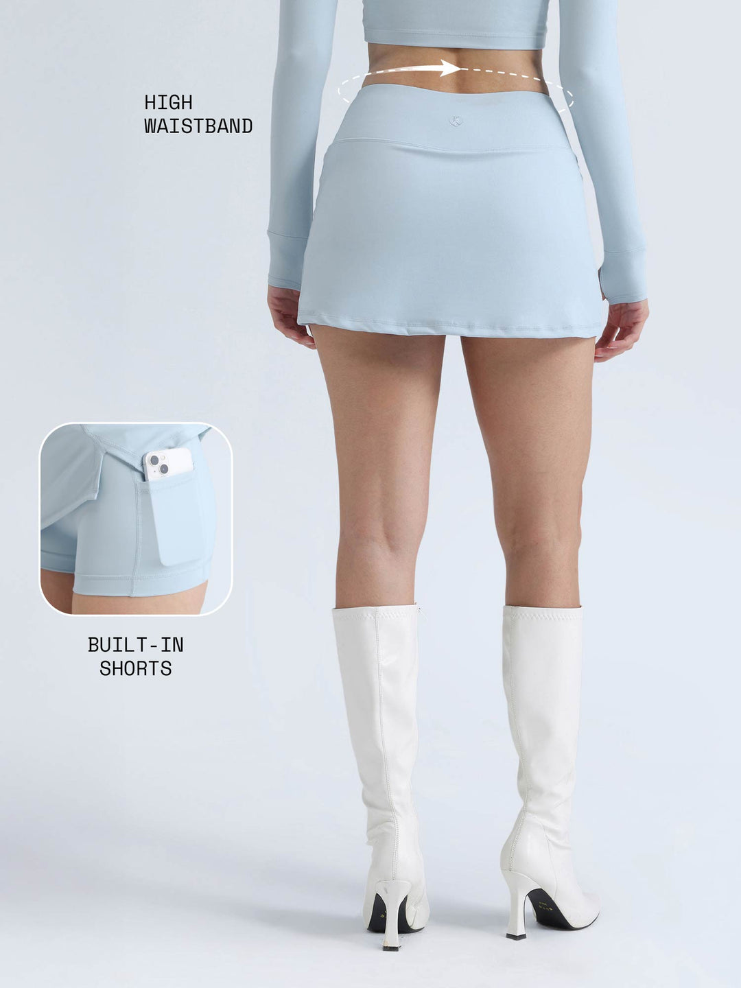 Blue Soft Knot Skorts