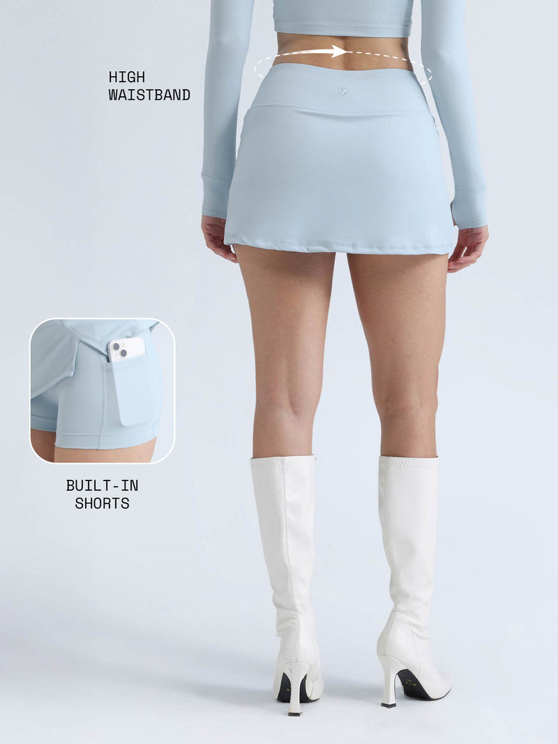 Blue Soft Knot Skorts