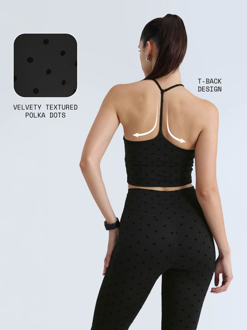 Black Polka Bow Halter Top