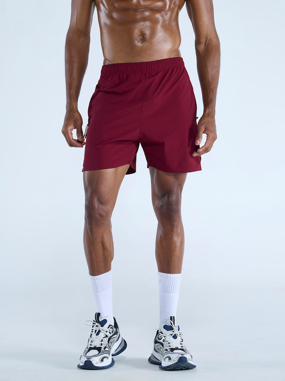 Burgundy 5" Train-In Shorts