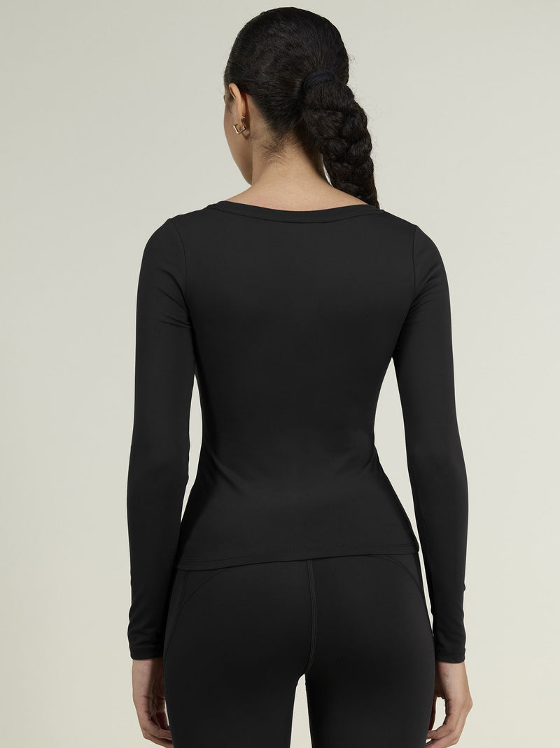 Black Sculpt Scoop Top