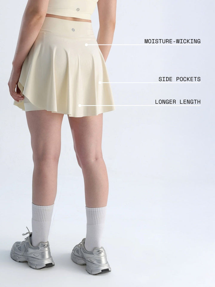 Ivory Swirl Tennis Skorts - Longer