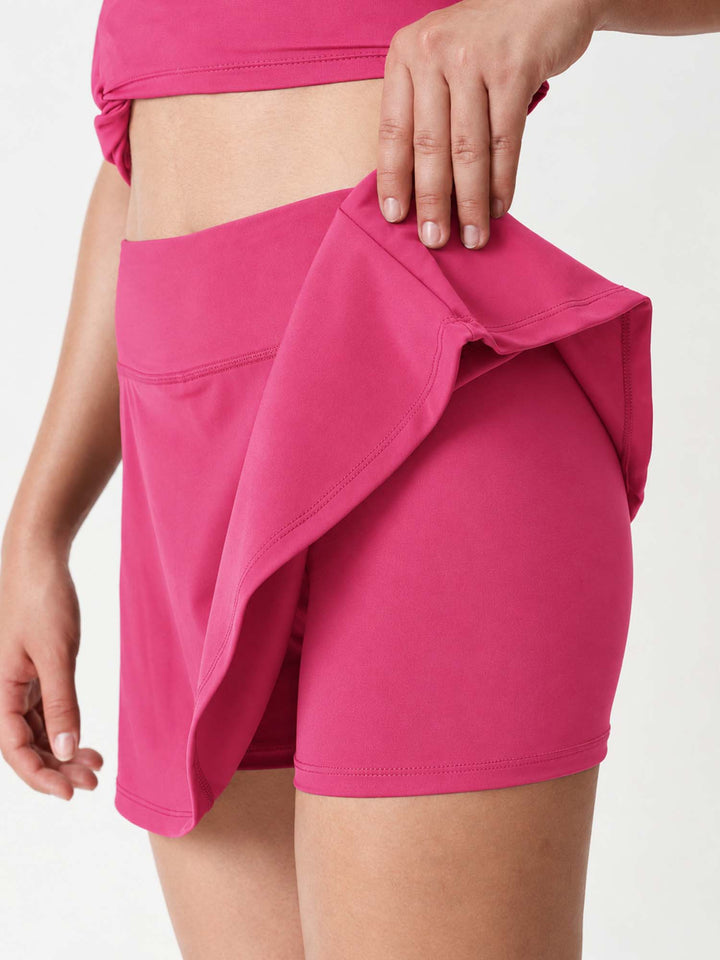 Hot Pink Ripple Swim Skorts
