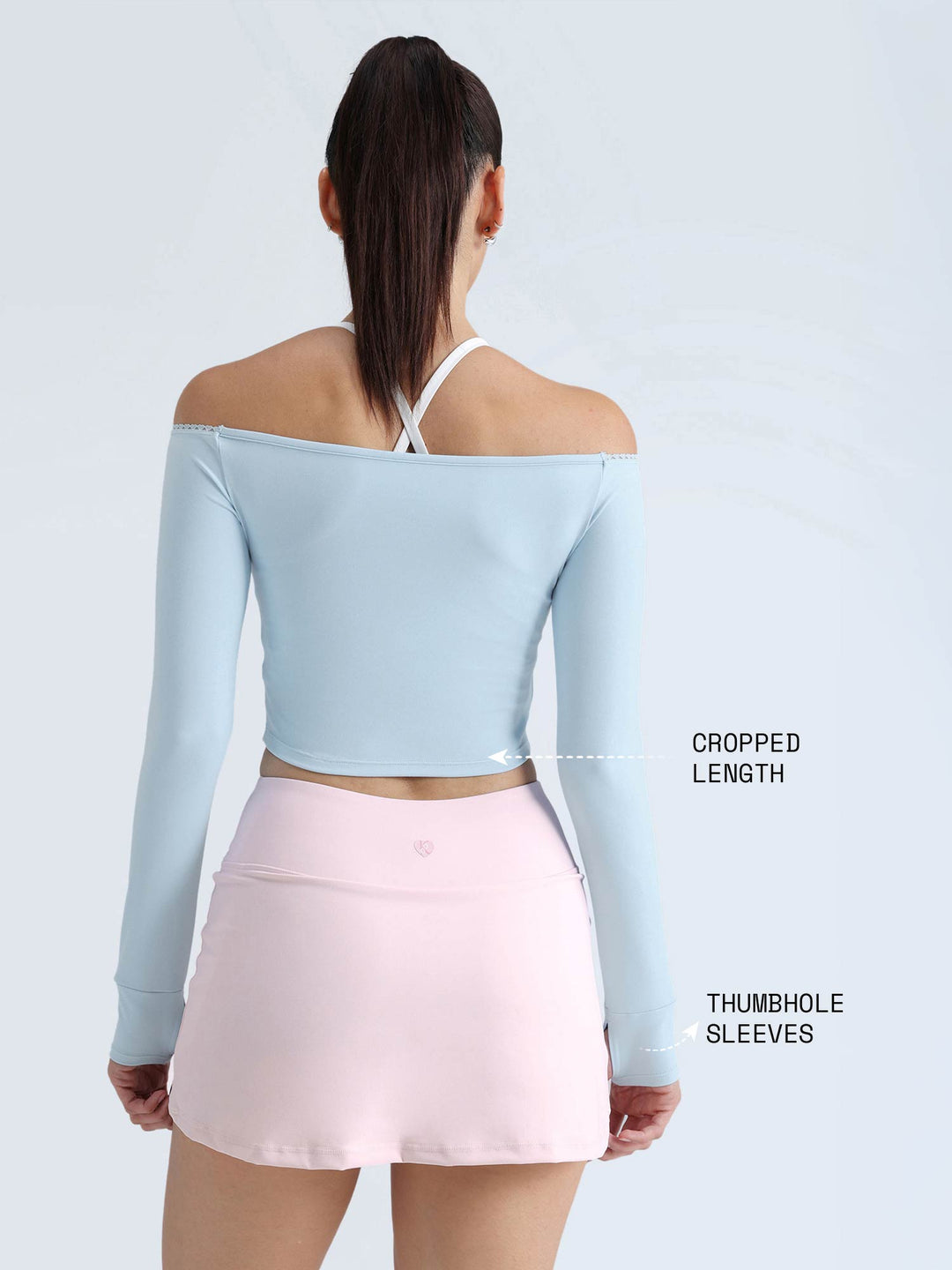 Blue  Lace Off-Shoulder Top
