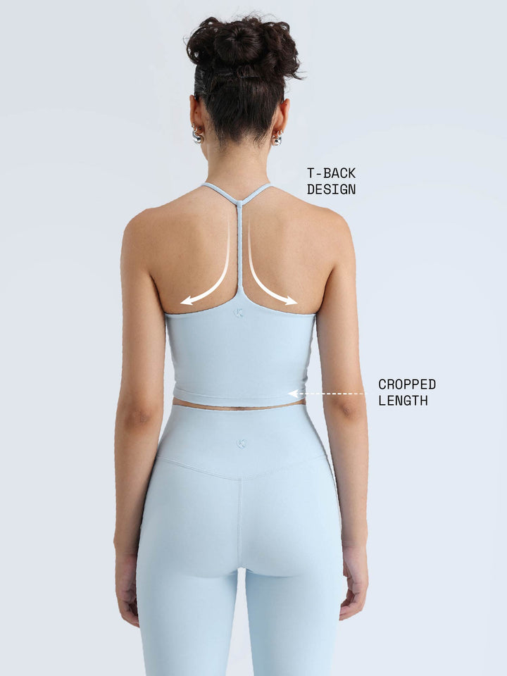 Blue Bow Halter Top