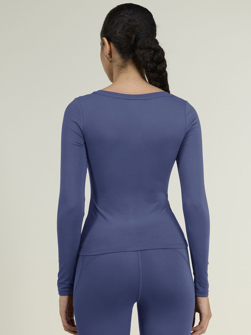 Navy Sculpt Scoop Top