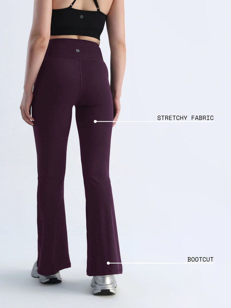 Wine Hourglass Flared Leggings