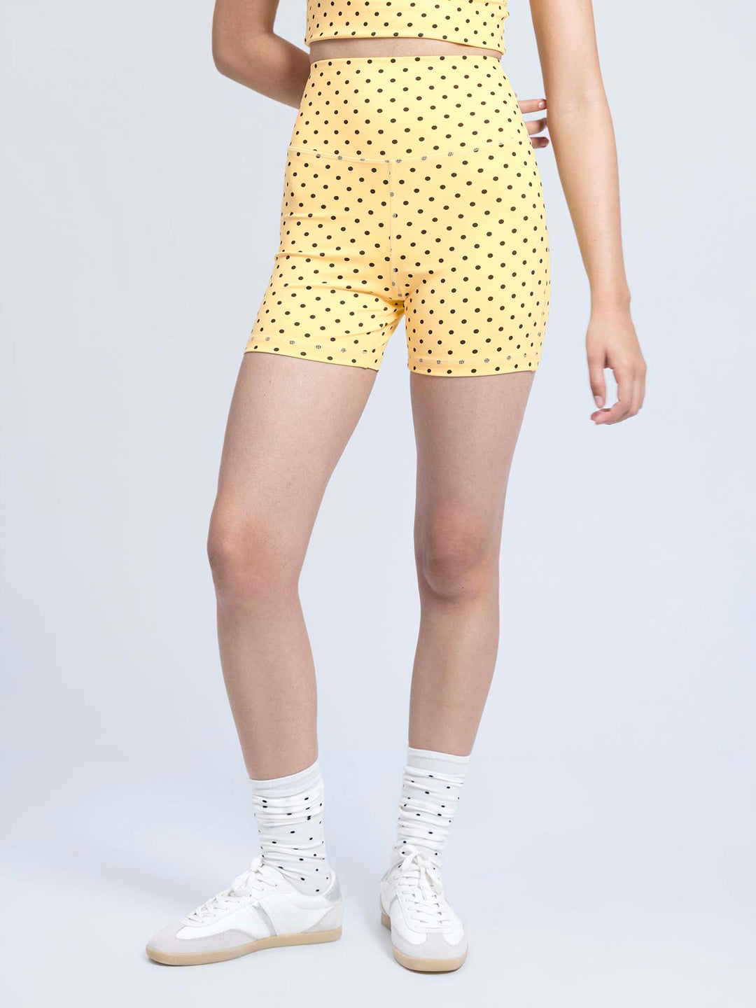 Butter Yellow Polka Contour Booty Shorts