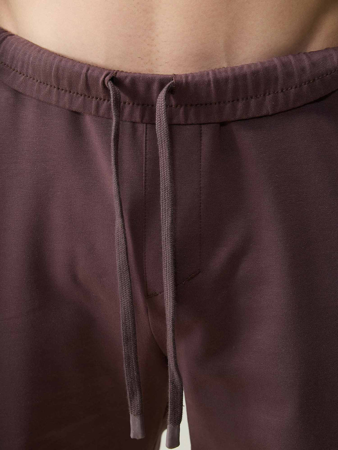 Brown Cotton Leisure Shorts