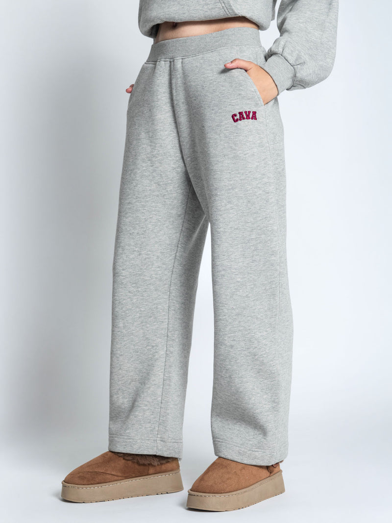 Grey Melange Fleece Barrel Joggers