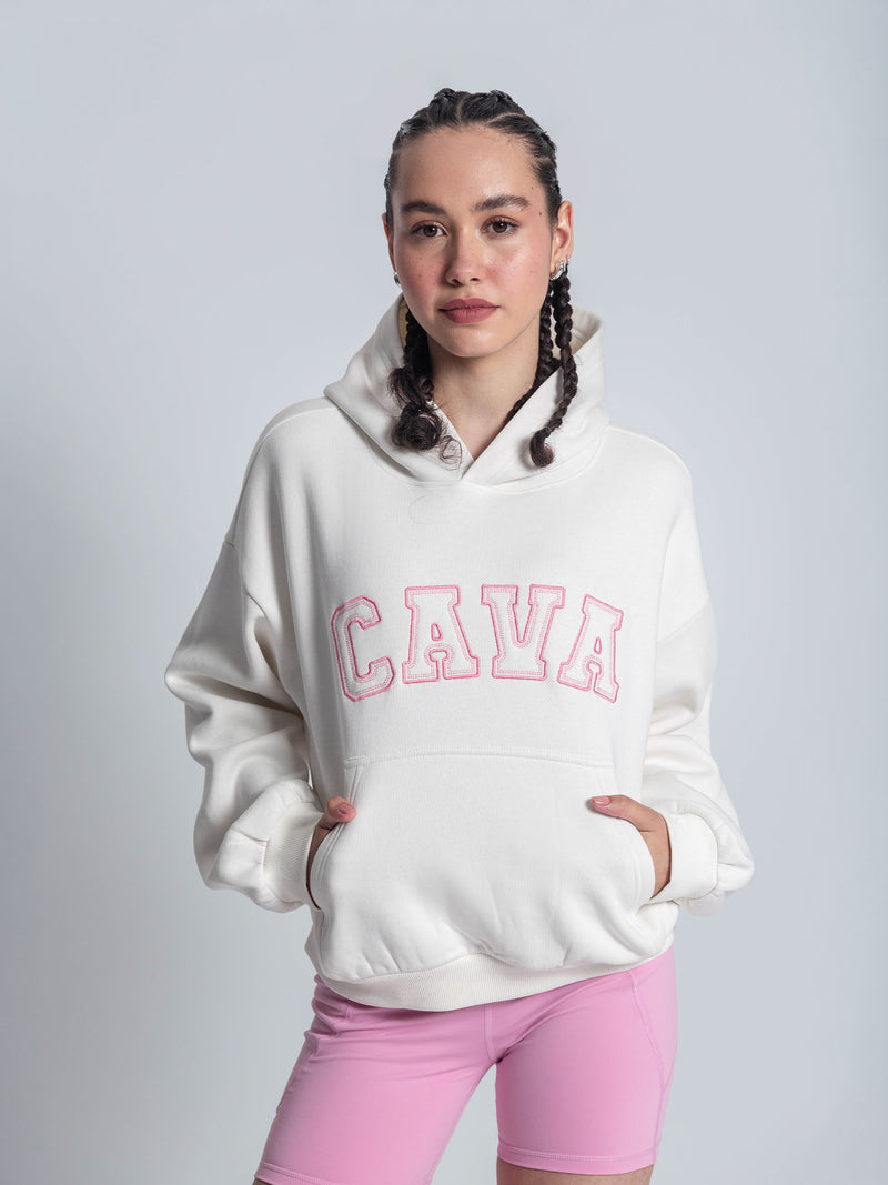 White Fleece Oversized Hoodie