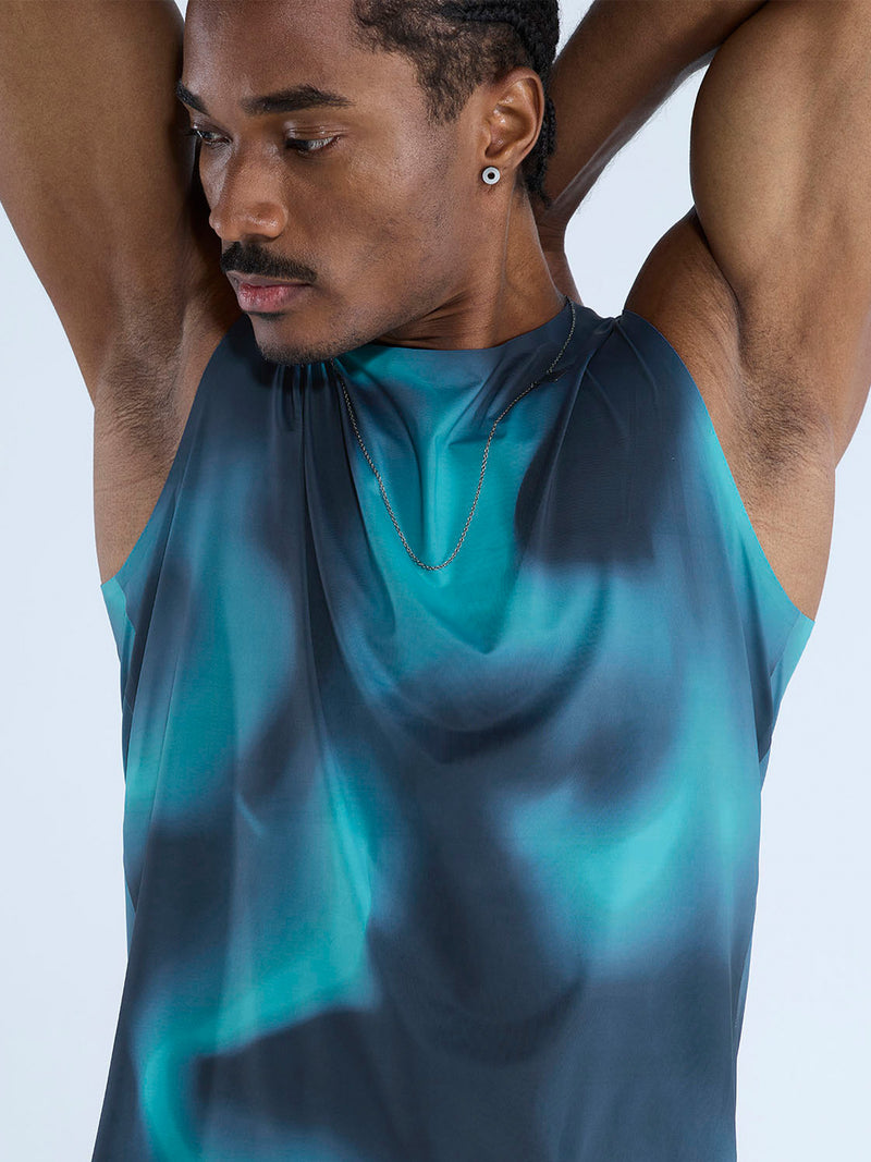 Teal Fluid Ozone Sleeveless Tank