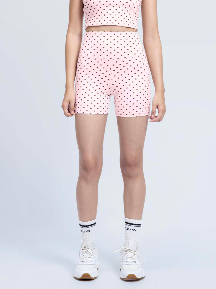 Blush Polka Contour Booty Shorts