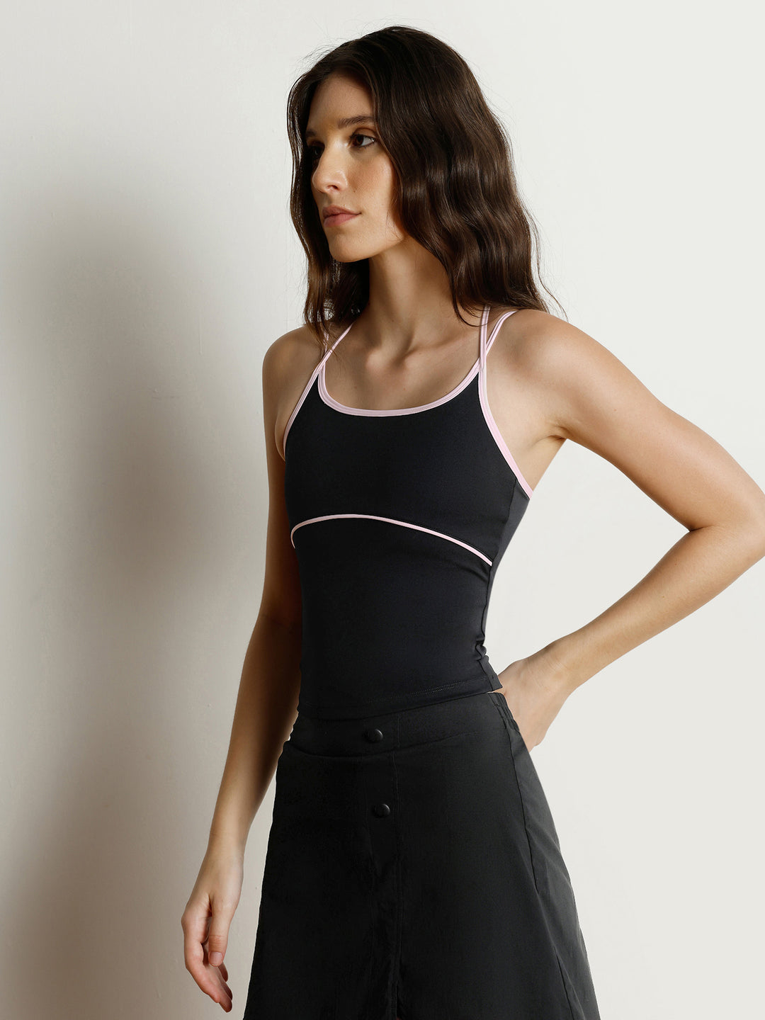 Black Retro Halterneck Tank