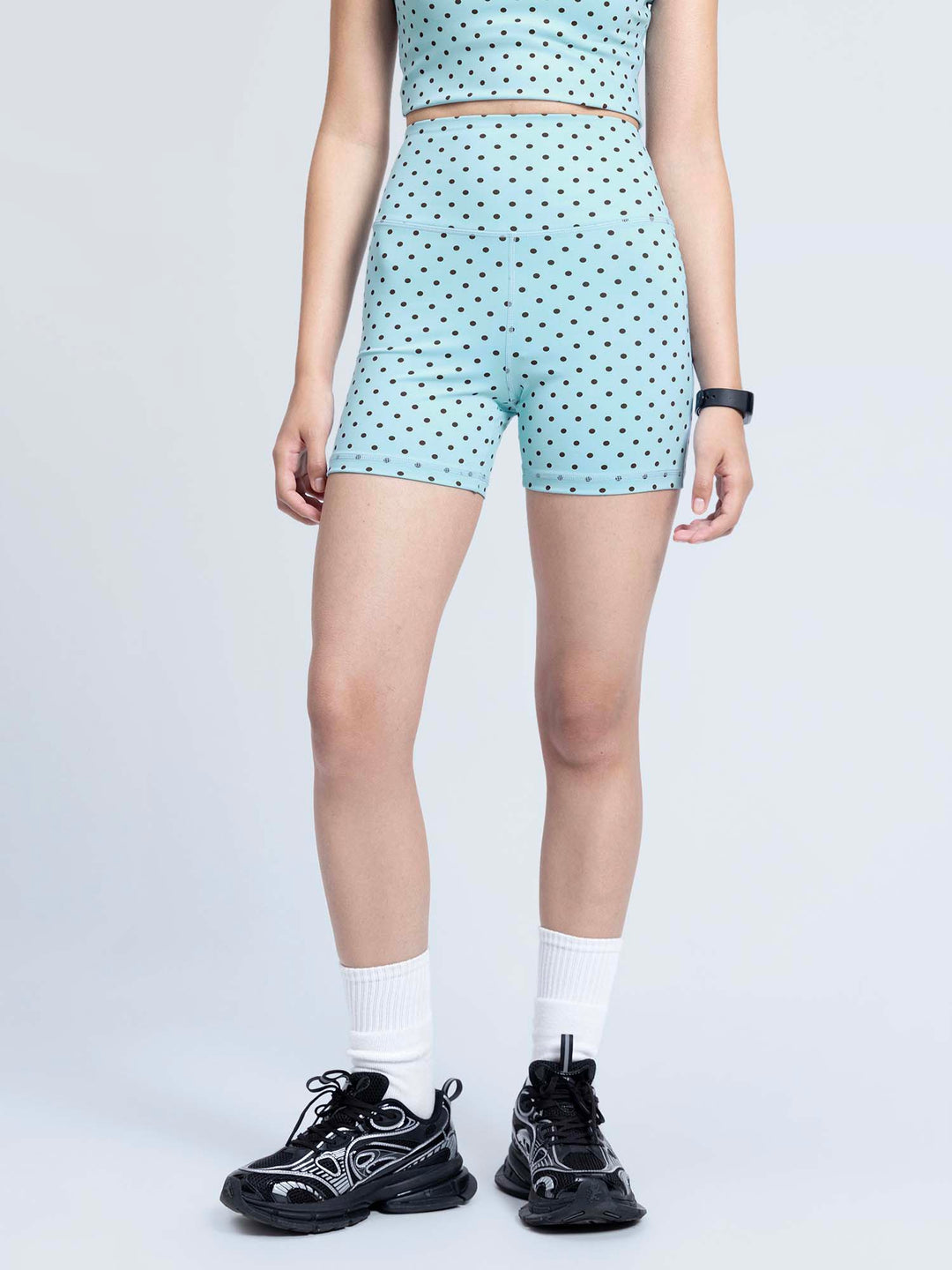 Blue Polka Contour Booty Shorts