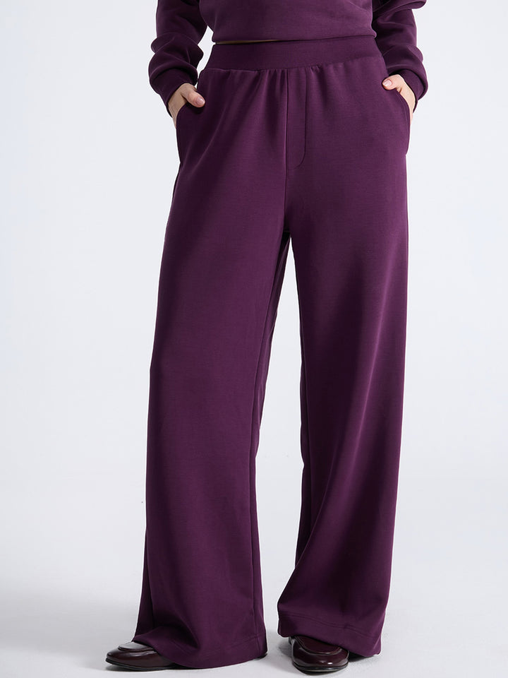 Grape Mello Wide Leg Joggers - Women