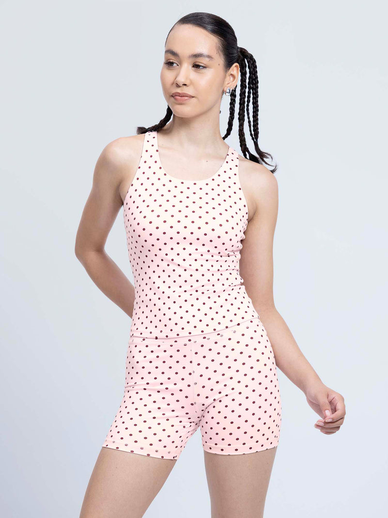 Blush Polka Racerback Tank