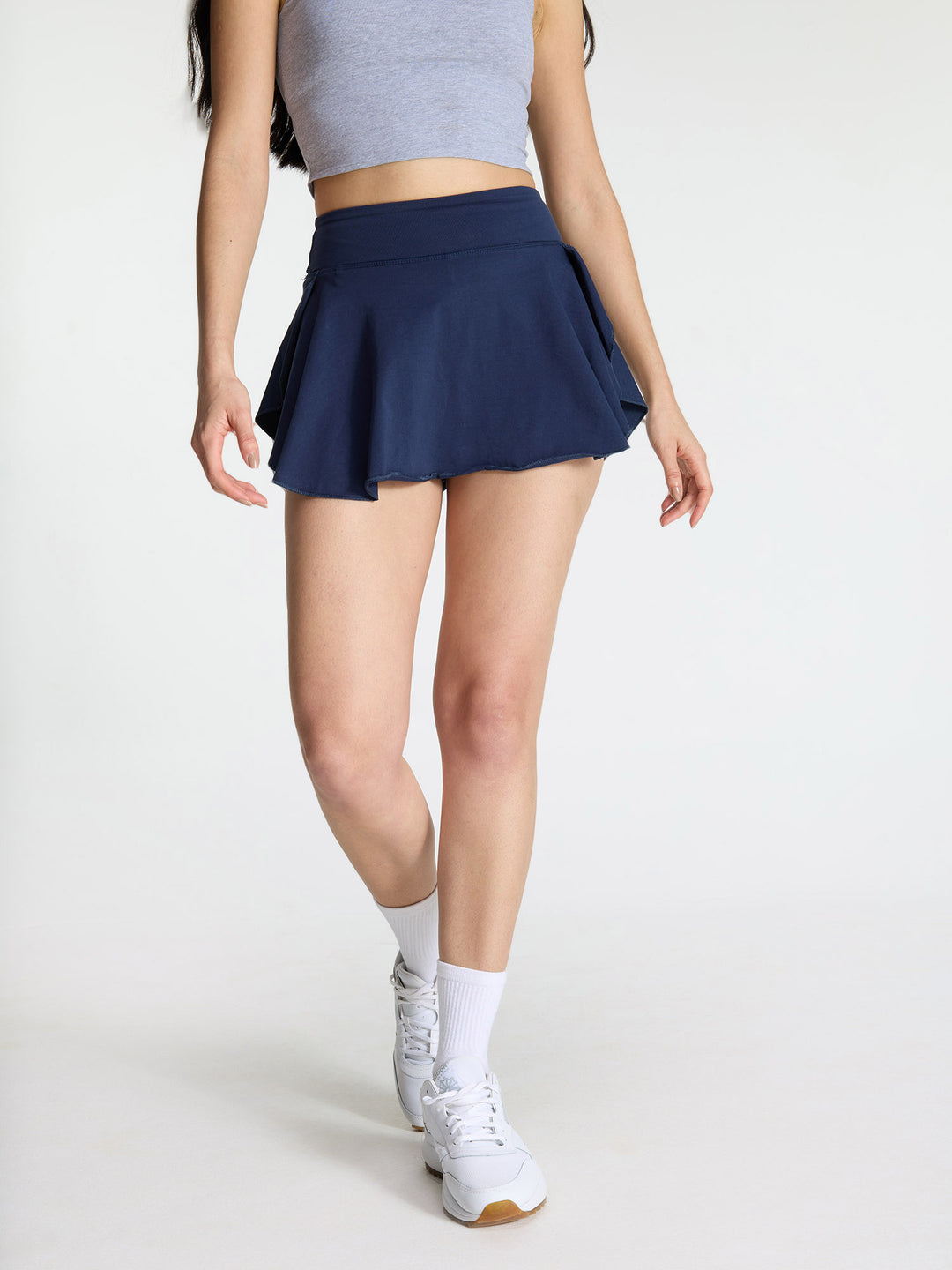 Navy Cotton Twirl Skorts