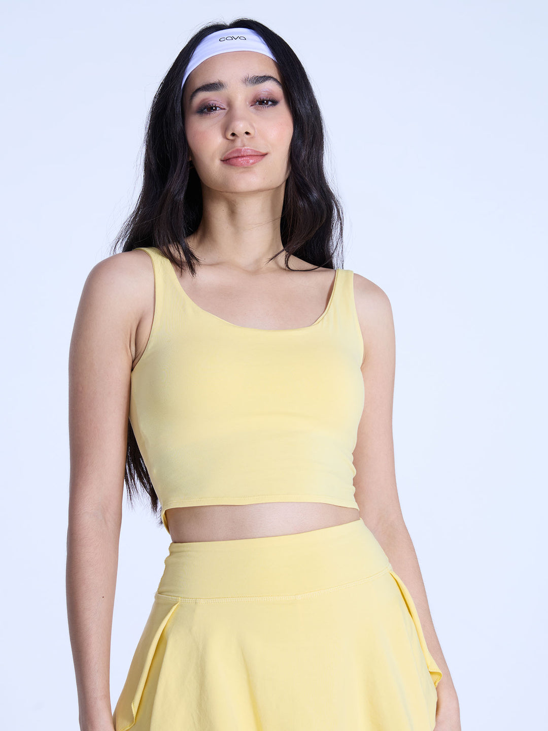 Yellow Cotton Scoop Tank