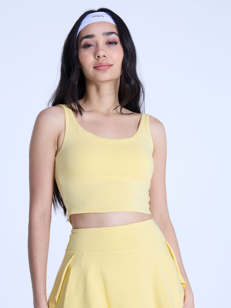 Yellow Cotton Scoop Tank