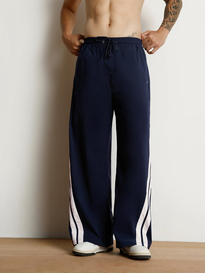 Navy Drift Wide Leg Tracks - Men