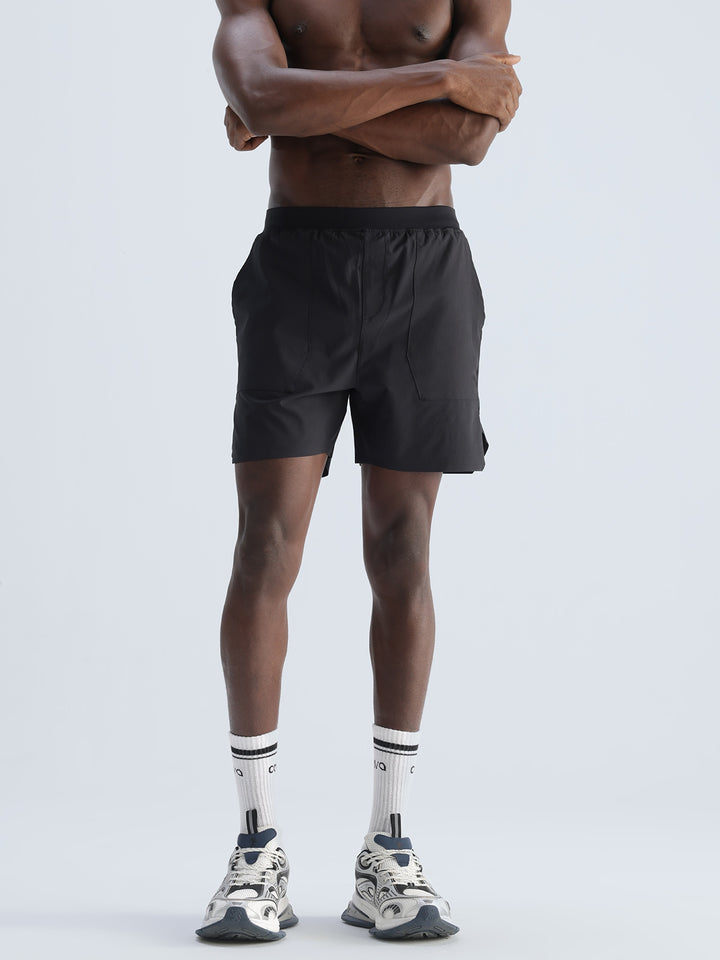 Black 5" Double Layer Rift Shorts