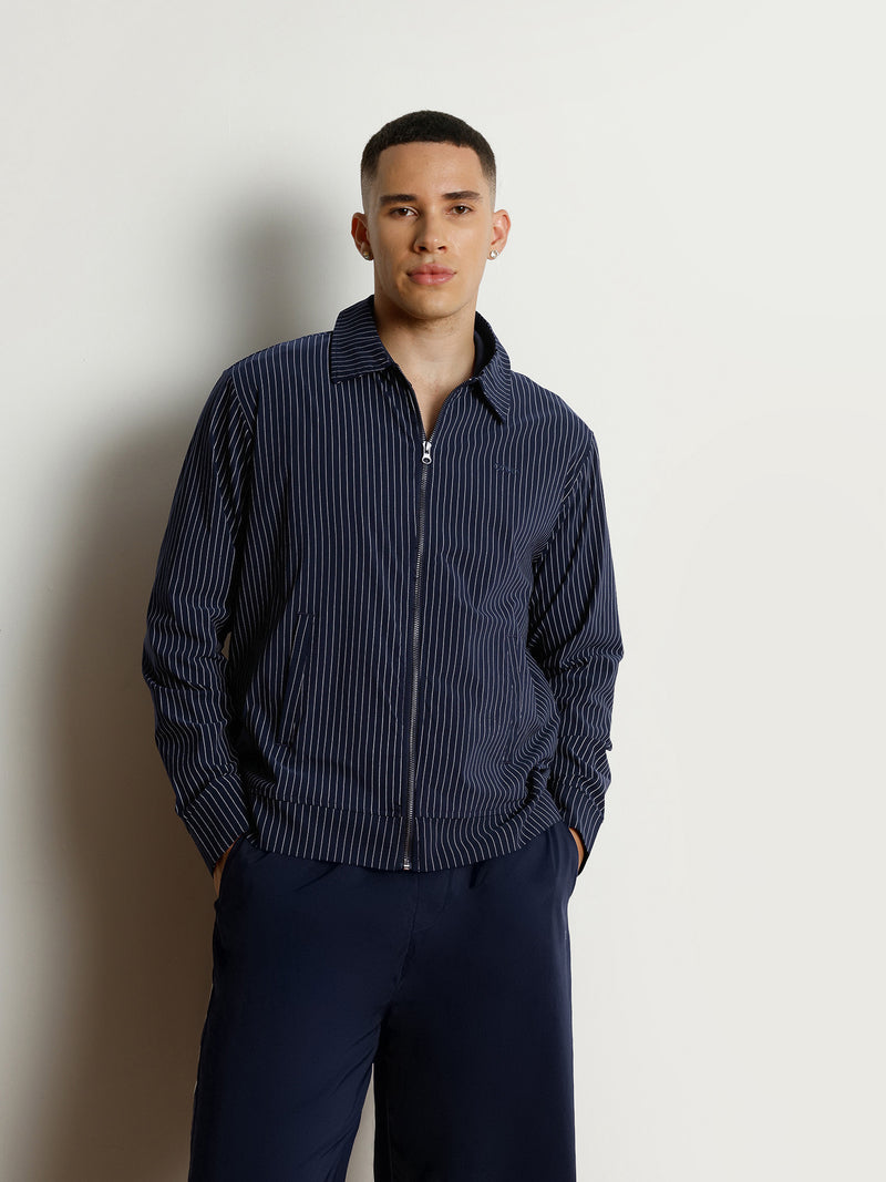 Navy Striped Shacket