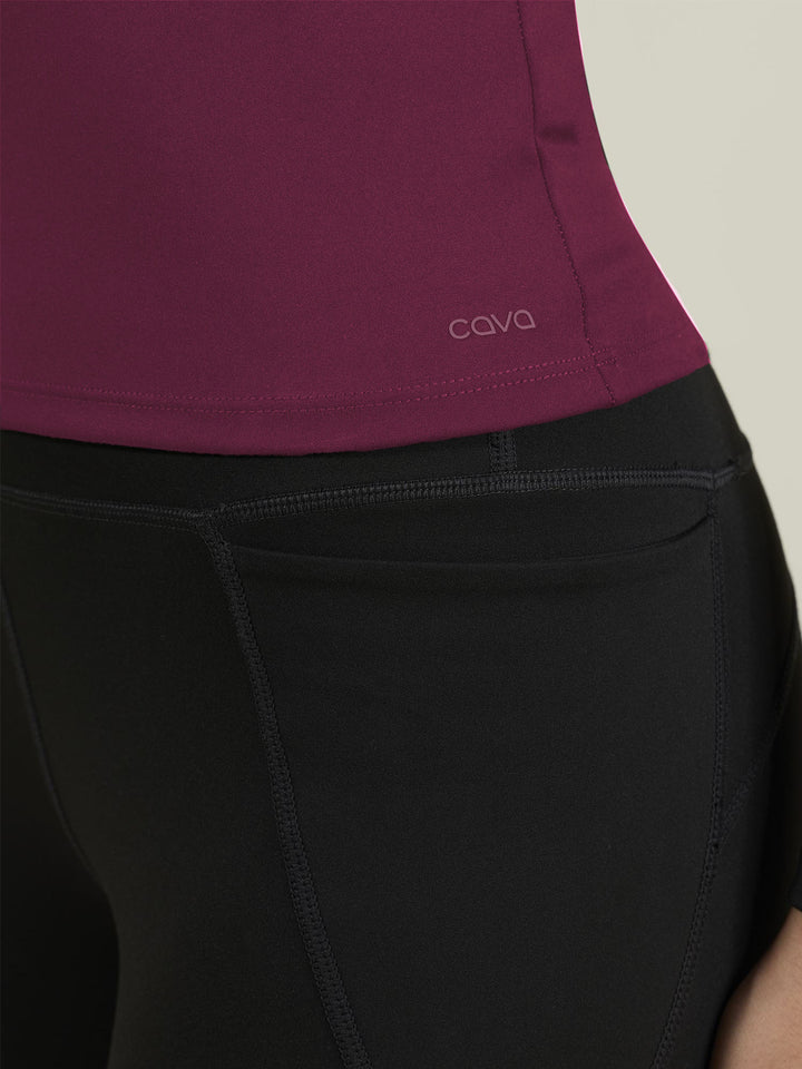 Burgundy Sculpt Crew Top