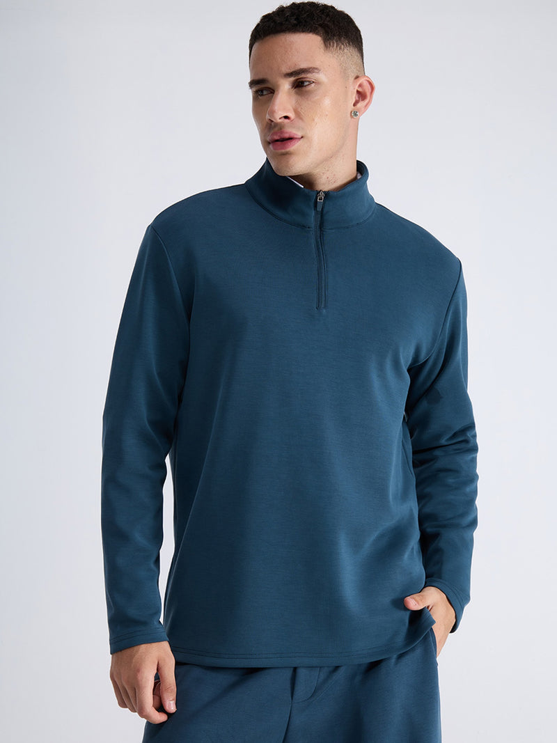 Petrol Blue Mello Quarter Zip