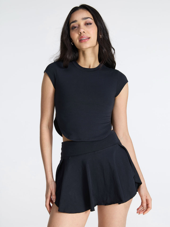 Black Cotton Baby Tee