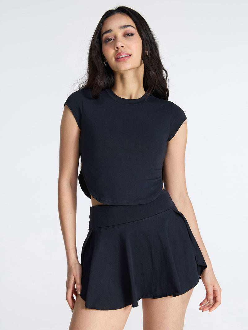 Black Cotton Baby Tee