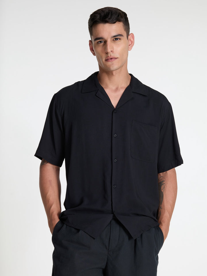 Black Airy Resort Shirt