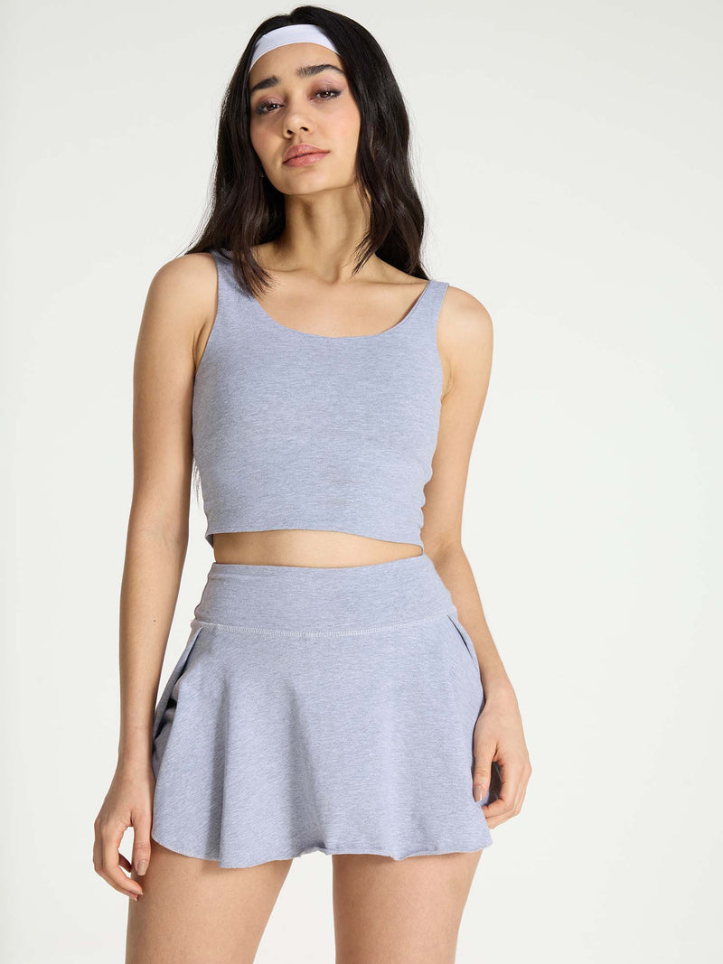 Grey Cotton Scoop Tank
