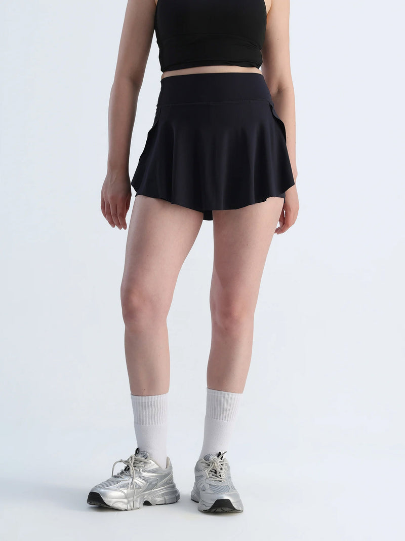 Black Swirl Tennis Skorts