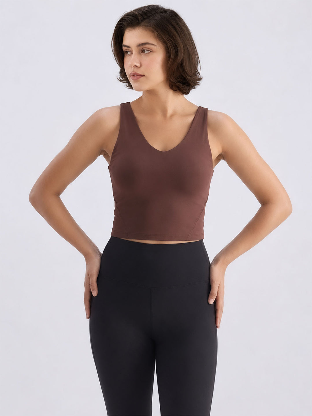 Brown Refine Crop Tank