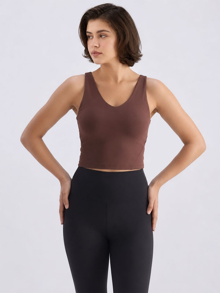 Brown Refine Crop Tank