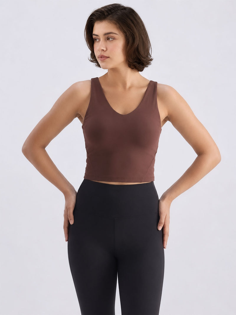 Brown Refine Crop Tank