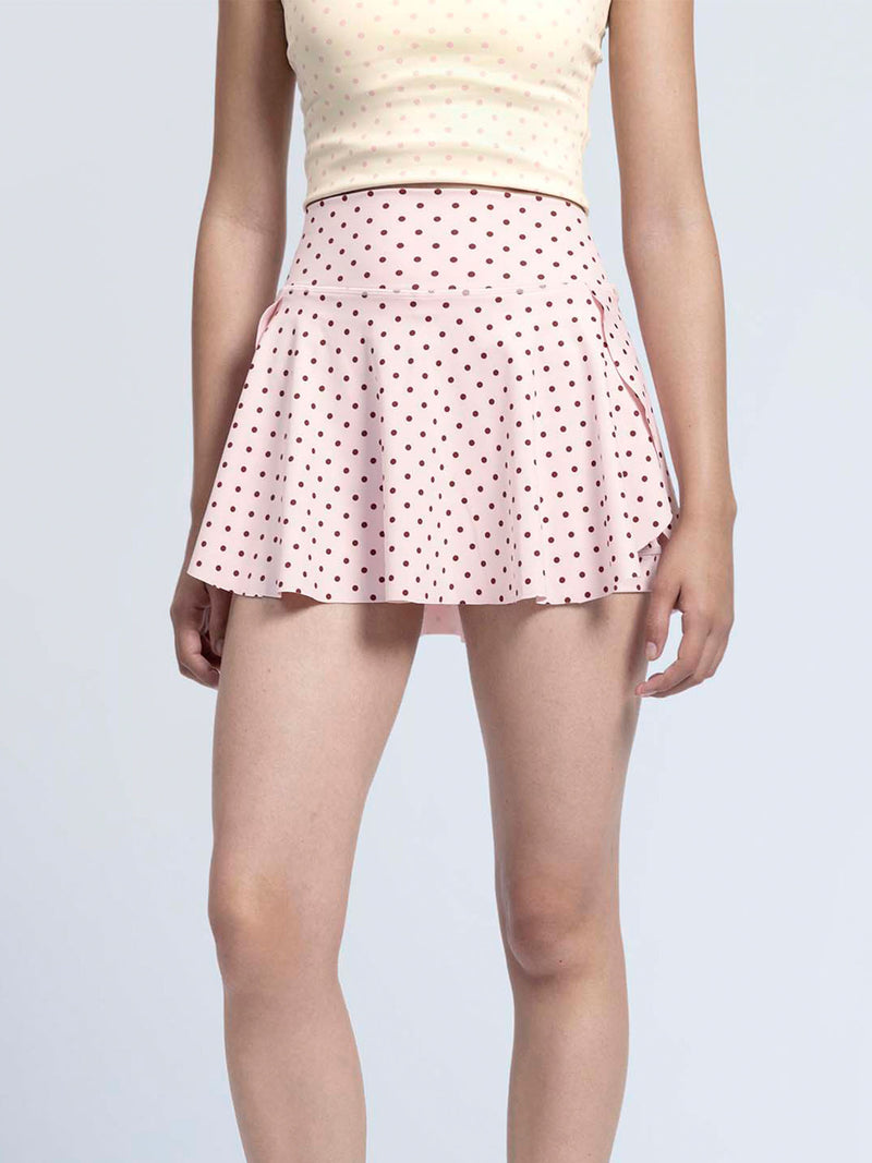 Blush Polka Swirl Tennis Skorts