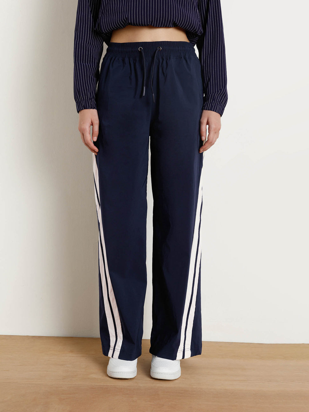 Navy Drift Wide Leg Tracks - Women