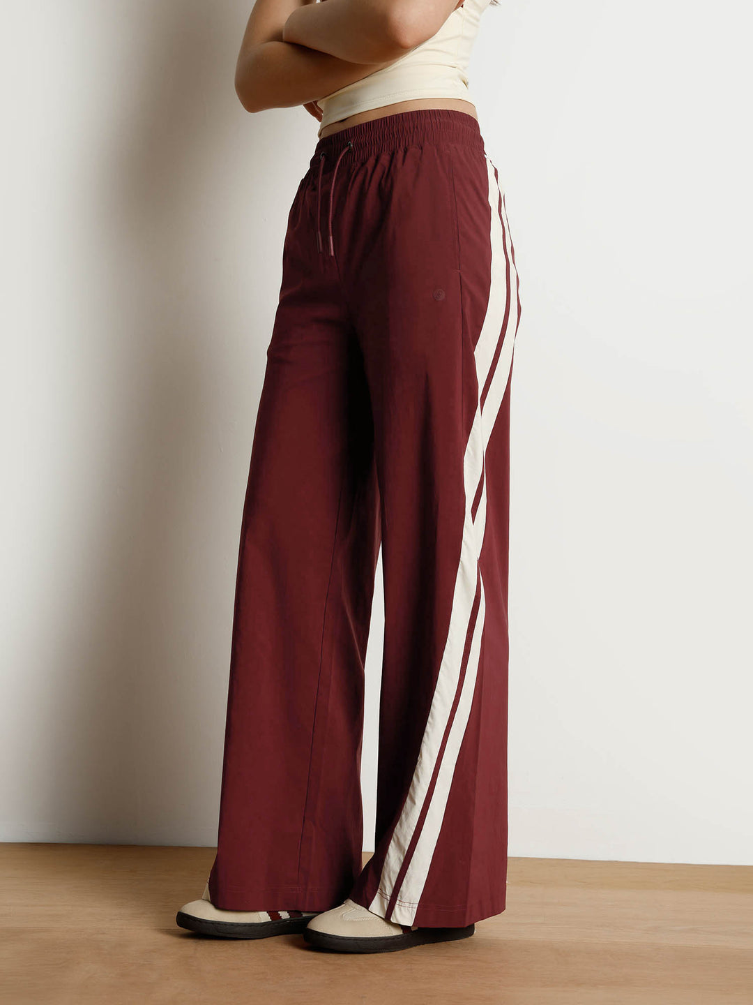 Maroon Drift Wide Leg Tracks - Women