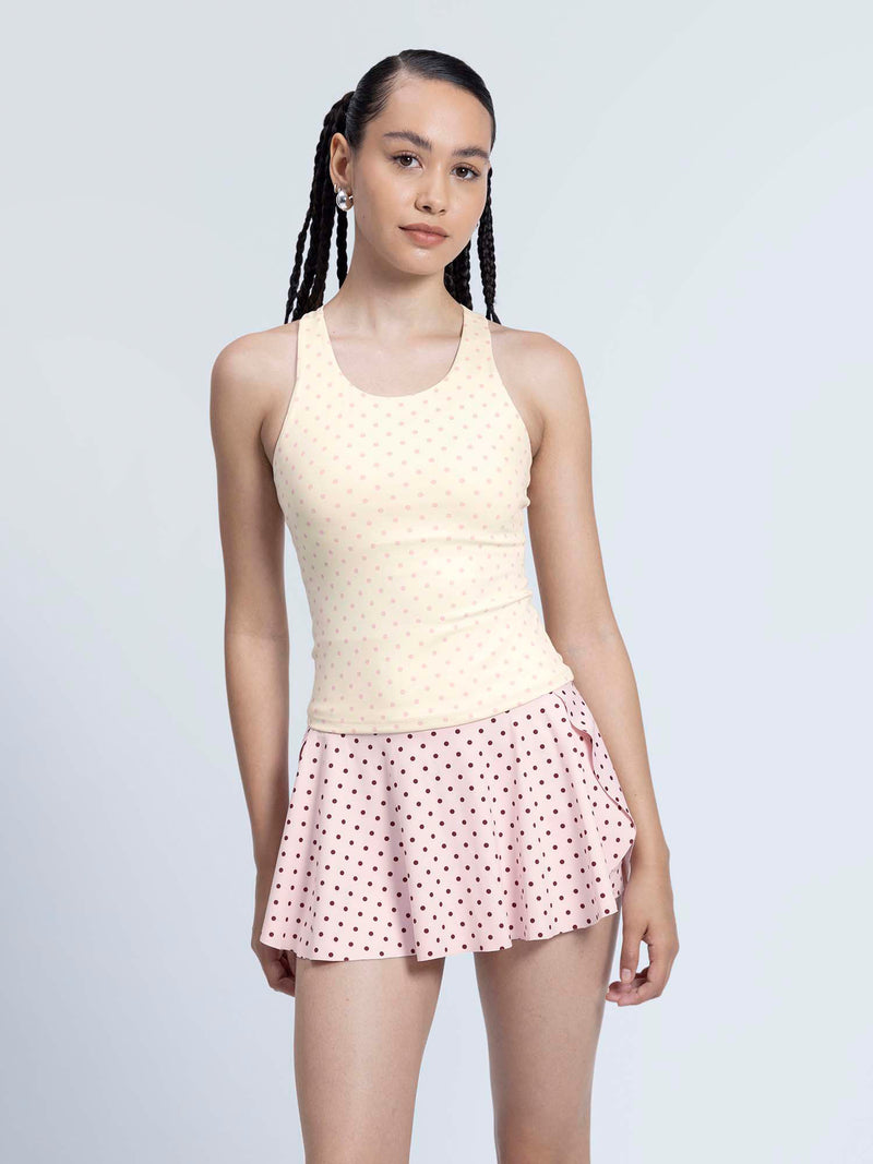 Ivory  Polka Racerback Tank