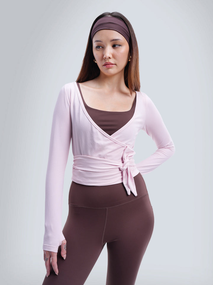 Pink Cotton Wrap Top