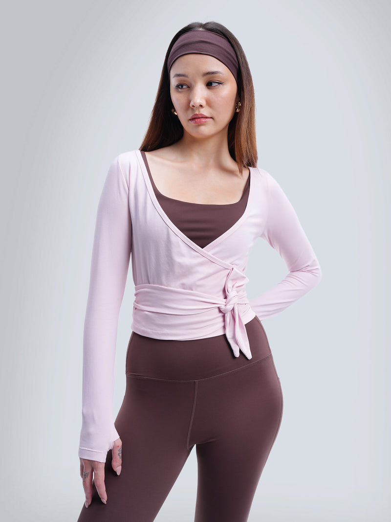 Pink Cotton Wrap Top