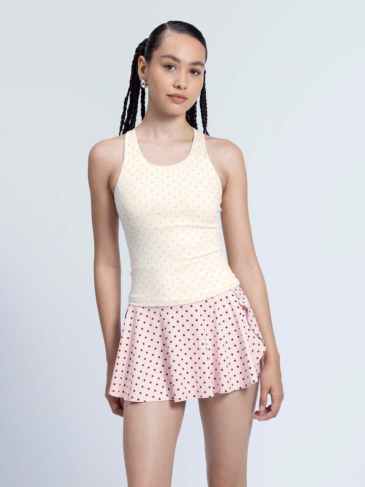 Ivory  Polka Racerback Tank