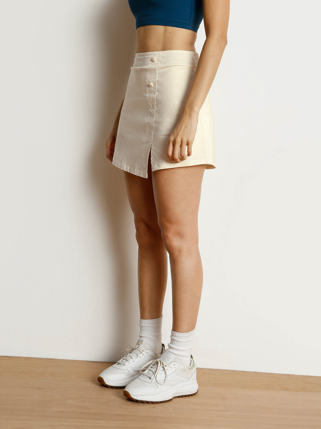 Ivory Wrap Woven Skorts