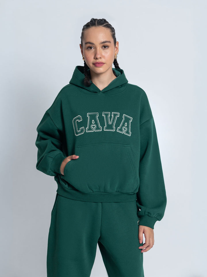 Dark Green Fleece Oversized Hoodie