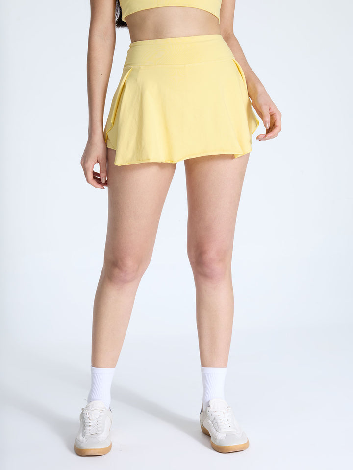 Yellow Cotton Twirl Skorts