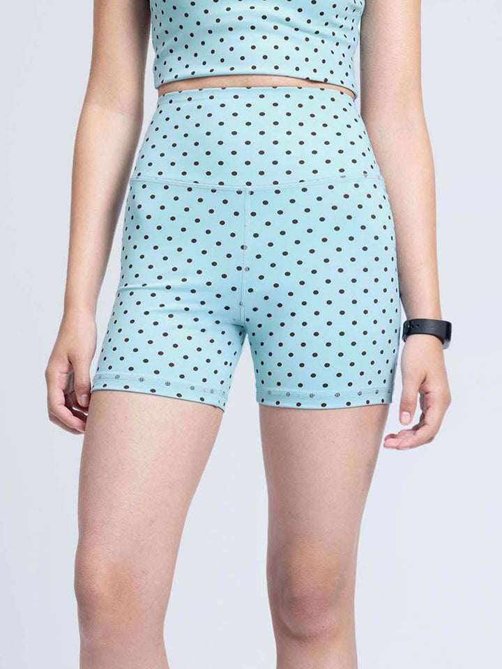 Blue  Polka Contour Booty Shorts